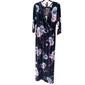 Nemidor floral‎ dress maxi faux wrap size 26 NEW